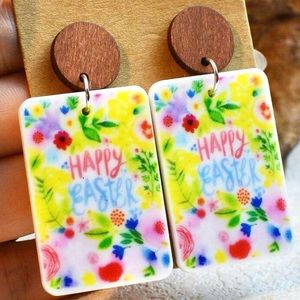 Happy Easter Acrylic Earrings